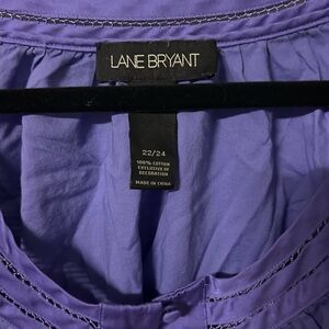 Purple Button-Front Blouse (Size 22/24) by Lane Bryant